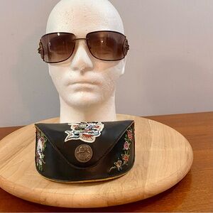 Ed Hardy EHS 039 Love Kills Slowly 3‎ Sunglasses Tortoise Sz 78-16-112 Skull